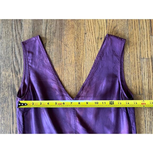 Raquel Allerga Purple Yellow Ombre China Silk Ada Tank Maxi Dress Women's Size 0 - Picture 9 of 10